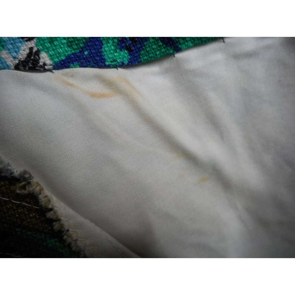 Vintage Floral V Back Handmade Lined Sleeveless Dress 1960s zip back Sz M - Picture 7 of 7